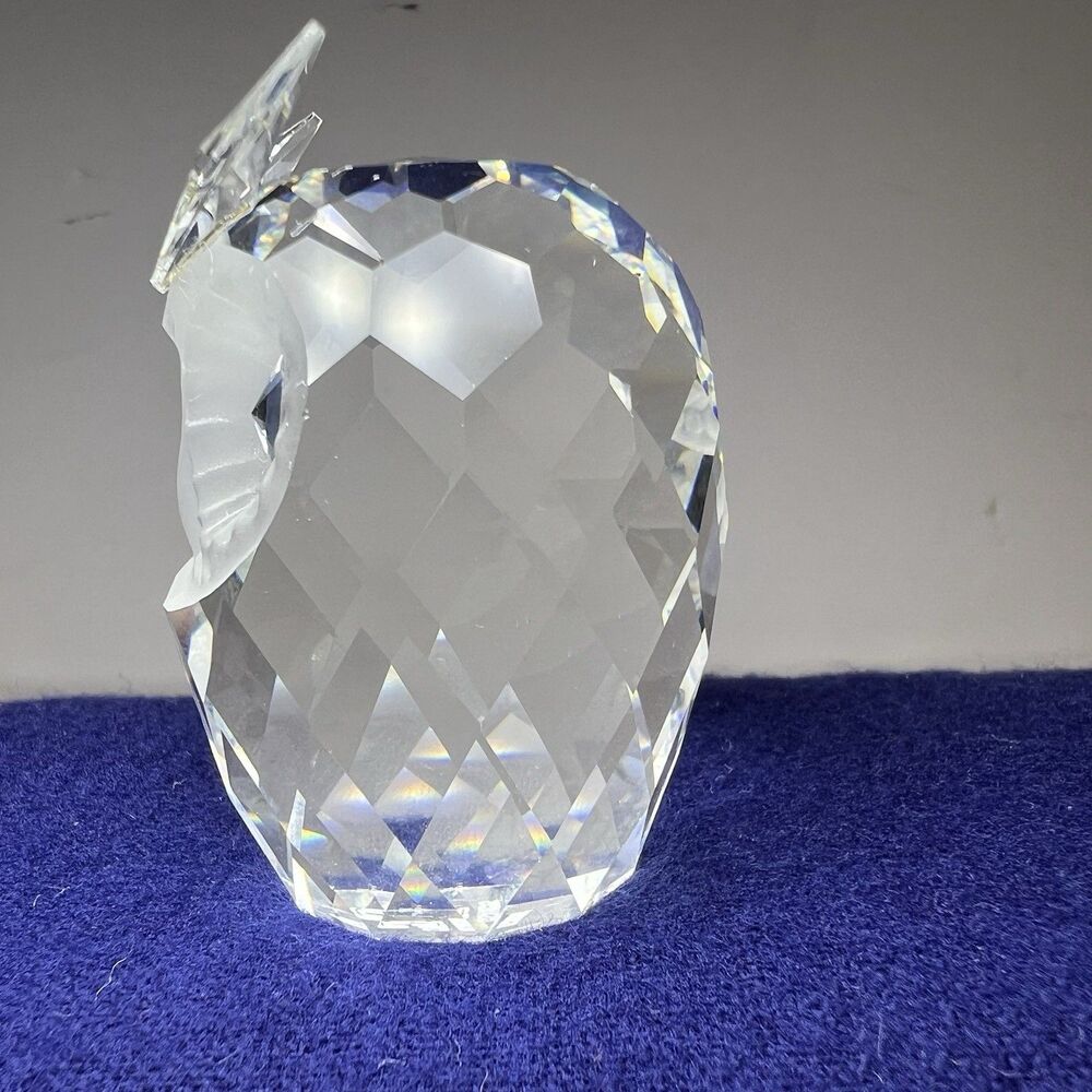 AUTHENTIC Swarovski OWL Crystal Figurine Paperweight Green/Yellow Eyes 2” - Picture 8 of 10